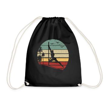 Sunset Pole Dance Pole Dancing Retro Pole Dance - Turnbeutel - Schwarz - Vorne