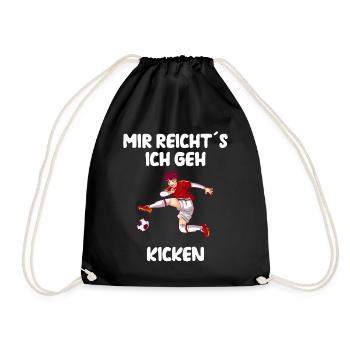 Fußballspieler Mir reicht´s ich geh Kicken - Turnbeutel - Schwarz - Vorne