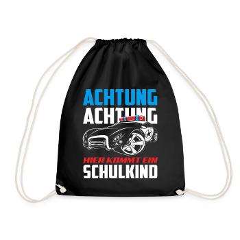 Polizei Polizist 1. Klasse Einschulung Geschenk - Turnbeutel - Schwarz - Vorne