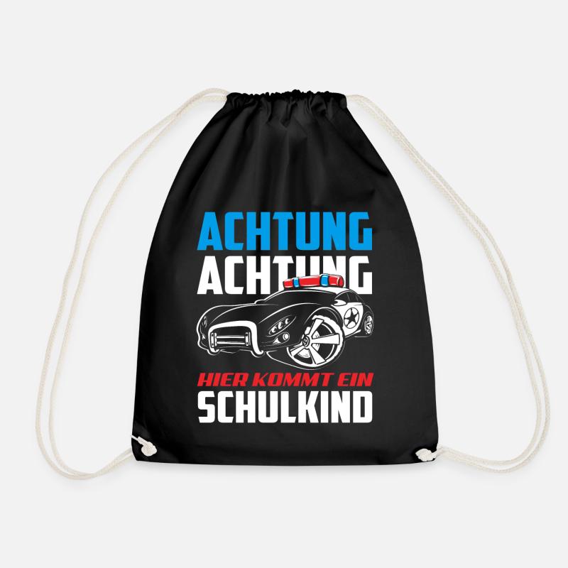 Polizei Polizist 1. Klasse Einschulung Geschenk - Turnbeutel - Schwarz