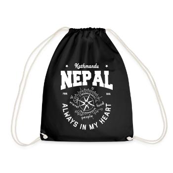 Kathmandu - Nepal - Turnbeutel - Schwarz - Vorne
