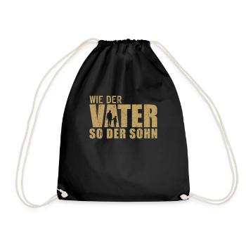 Wie Der Vater So Der Sohn Partnerlook Vatertag - Turnbeutel - Schwarz - Vorne