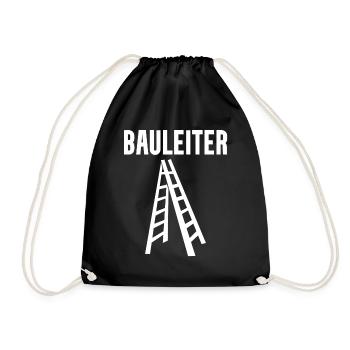 Bauleiter Leiter Wortspiel - Turnbeutel - Schwarz - Vorne