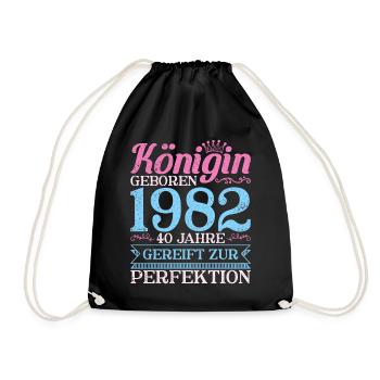 40ter 40 Königin Geboren 40. Geburtstag Frau 1982 - Turnbeutel - Schwarz - Vorne