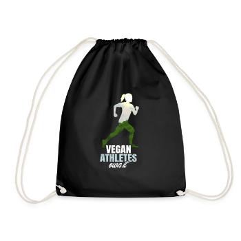 Vegan Runner Vegan Athlete Motivation Statement - Drawstring Bag - black - Front