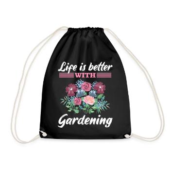 Gartenarbeit Spruch Garten Gärtner Geschenk - Turnbeutel - Schwarz - Vorne