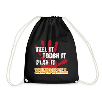 Handball Handballer Handballspieler Trainer - Turnbeutel - Schwarz - Vorne