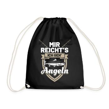 Angler Angeln Sprüche | Mir reichts ich geh angeln - Turnbeutel - Schwarz - Vorne