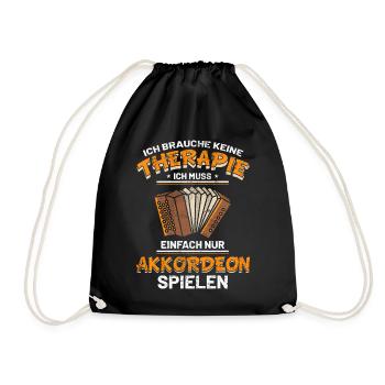 Ziehharmonika Akkordeon - Turnbeutel - Schwarz - Vorne