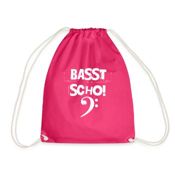 Basst Scho Bayern Bassgitarre Bassist - Turnbeutel - Fuchsia - Vorne