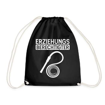 Erziehungsberechtigter BDSM Knebel Peitsche - Turnbeutel - Schwarz - Vorne