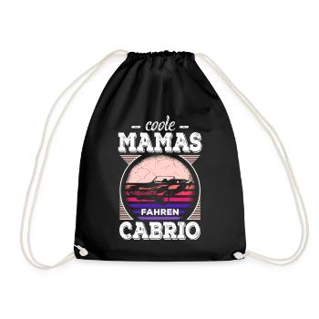 Coole Mamas Fahren Cabrio Retro Auto Oldtimer - Turnbeutel - Schwarz - Vorne