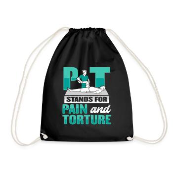 Physiotherapy shirt for physiotherapist - Drawstring Bag - black - Front