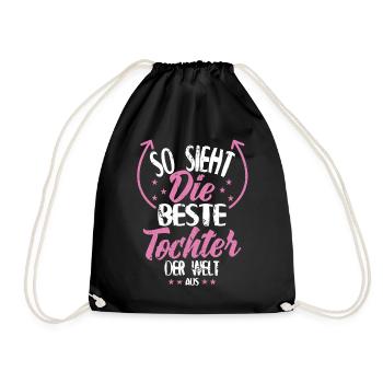 Beste Tochter der Welt - Turnbeutel - Schwarz - Vorne