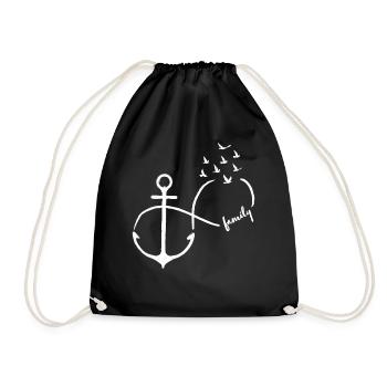 Infinie Famille oiseaux volants Ancre - Sac de sport léger - noir - Devant