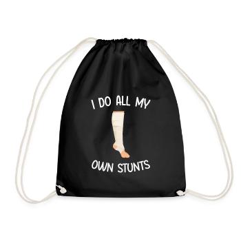 I Do All My Own Stunts Broken Injured Leg - Drawstring Bag - black - Front