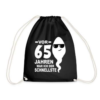 65. Geburtstag 65. Jahrestag 65 Jahre 65. Jubiläum - Turnbeutel - Schwarz - Vorne