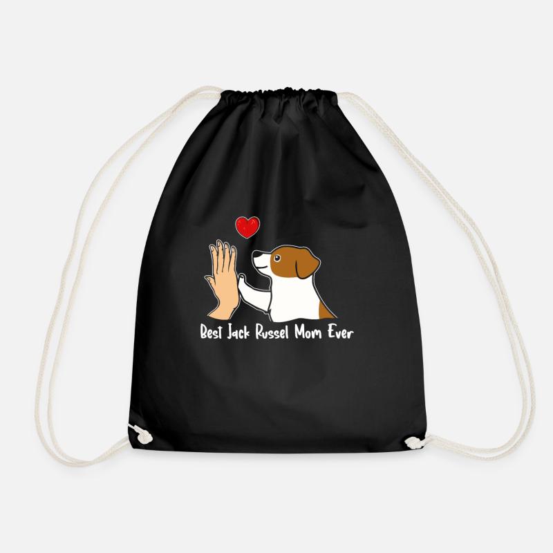 Best Jack Russel Mom Ever - Drawstring Bag - black