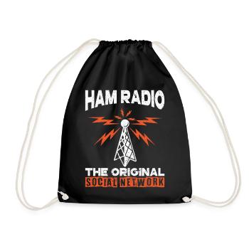 Funk Amateur Funker Funken Radio Hobby Geschenk - Turnbeutel - Schwarz - Vorne