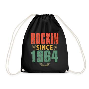 Birthday 1964 Spruch Rock - Drawstring Bag - black - Front
