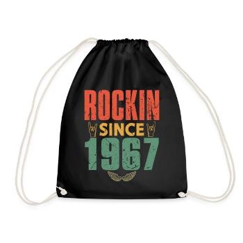 Geburtstag 1967 Spruch Rock - Turnbeutel - Schwarz - Vorne