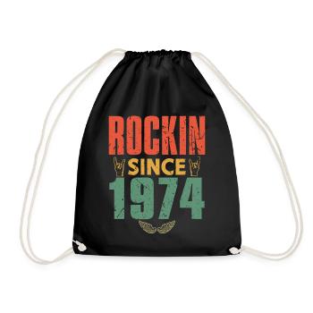 Birthday 1974 Spruch Rock - Drawstring Bag - black - Front