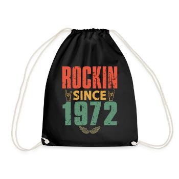 Geburtstag 1972 Spruch Rock - Turnbeutel - Schwarz - Vorne