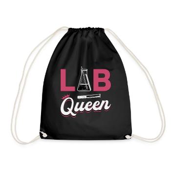 Labortechniker Labor Wissenschaft Queen Geschenk - Turnbeutel - Schwarz - Vorne