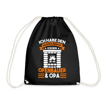 Ofenbauer Opa Großvater Kaminbauer - Turnbeutel - Schwarz - Vorne