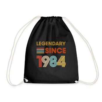 Vintage Legendary since 1984 Geburtstag - Turnbeutel - Schwarz - Vorne