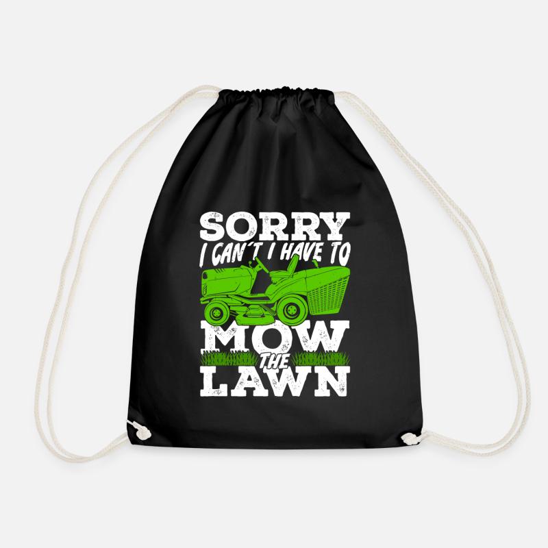 Lawn Mower Lawn Mowing Garden Gardener Gift - Drawstring Bag - black