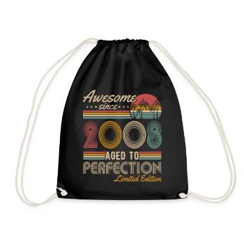 Millésime 2008 né Vintage Anniversaire Rétro - Sac de sport léger - noir - Devant