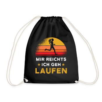 Joggen Laufen MIr reichts ich geh laufen - Turnbeutel - Schwarz - Vorne