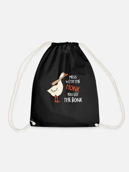 Mess With The Honk You Get Bonk Gans Baseball - Turnbeutel - Schwarz