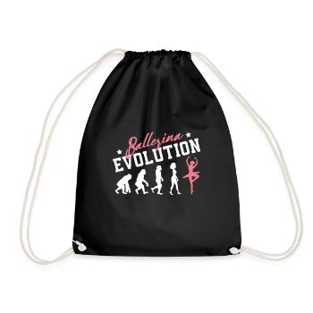 Ballerina Evolution Tanzschule Ballett tanzen - Turnbeutel - Schwarz - Vorne