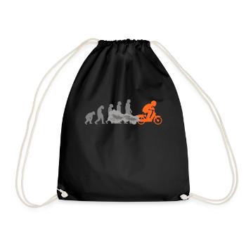 Mofa Mofaroller Moped Evolution Mofafahrer Zubehör - Turnbeutel - Schwarz - Vorne