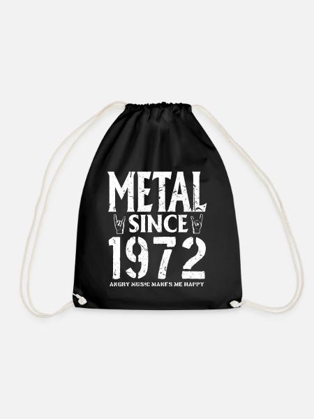 Metal Geschenk Geburstag Jahrgang 1972 - Turnbeutel - Schwarz