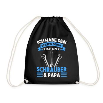 Mechatroniker Papa Vater Vatertag Schrauber - Turnbeutel - Schwarz - Vorne