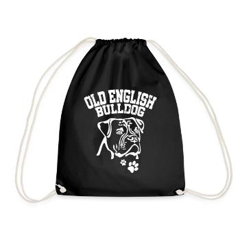 Old English Bulldog - Bulldogge Silhouette OBE - Drawstring Bag - black - Front