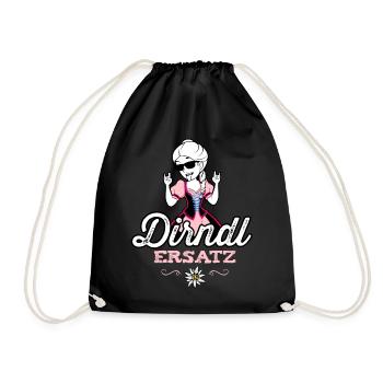 Dirndl Ersatz Damen Trachtenshirt Kind - Turnbeutel - Schwarz - Vorne