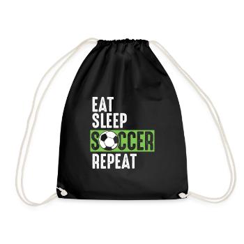 Eat Sleep Soccer Repeat - Drawstring Bag - black - Front