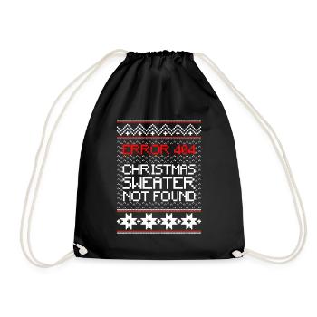 Error 404 Christmas Sweater Not Found Computer - Turnbeutel - Schwarz - Vorne