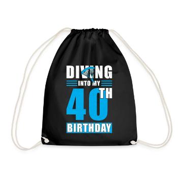 Parachutiste cadeau 40 ans - Sac de sport léger - noir - Devant