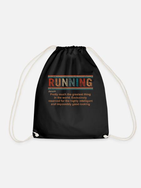 Running Noun Shirt, Running Definition Tee, Lustig - Turnbeutel - Schwarz