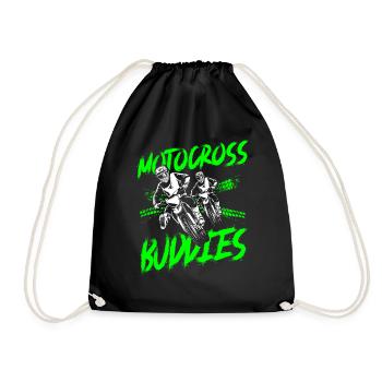 Dirt Bike Motorcross MX Rider - Drawstring Bag - black - Front