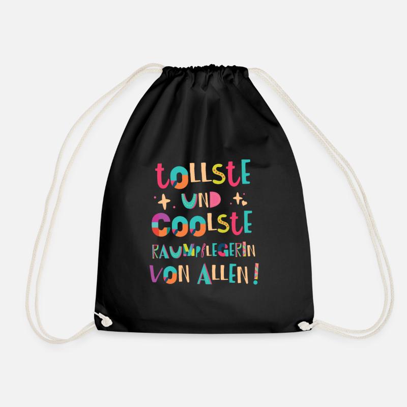 Tollste und Coolste Raumpflegerin Geschenk - Turnbeutel - Schwarz