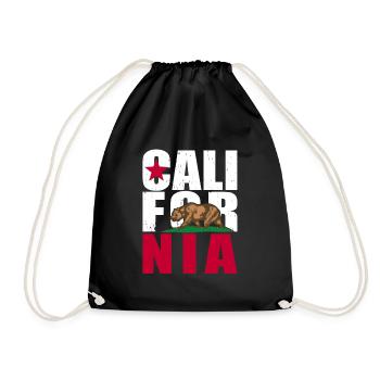 California State Flag Bear - Drawstring Bag - black - Front