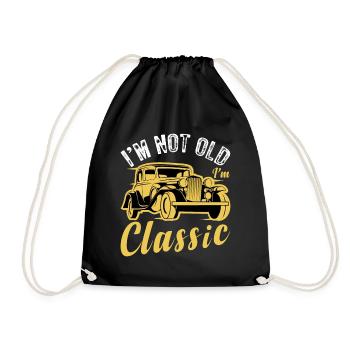 Citation de voiture drôle pour les amateurs de voitures im pas vieux im classe - Sac de sport léger - noir - Devant