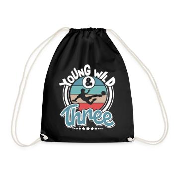 Football 3 ans Enfants Anniversaire d’enfant - Sac de sport léger - noir - Devant