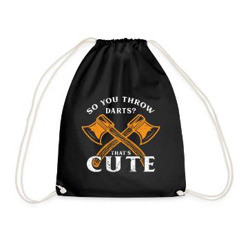 Axe Throw Axe Thrower Axe Axe Gift - Drawstring Bag - black - Front